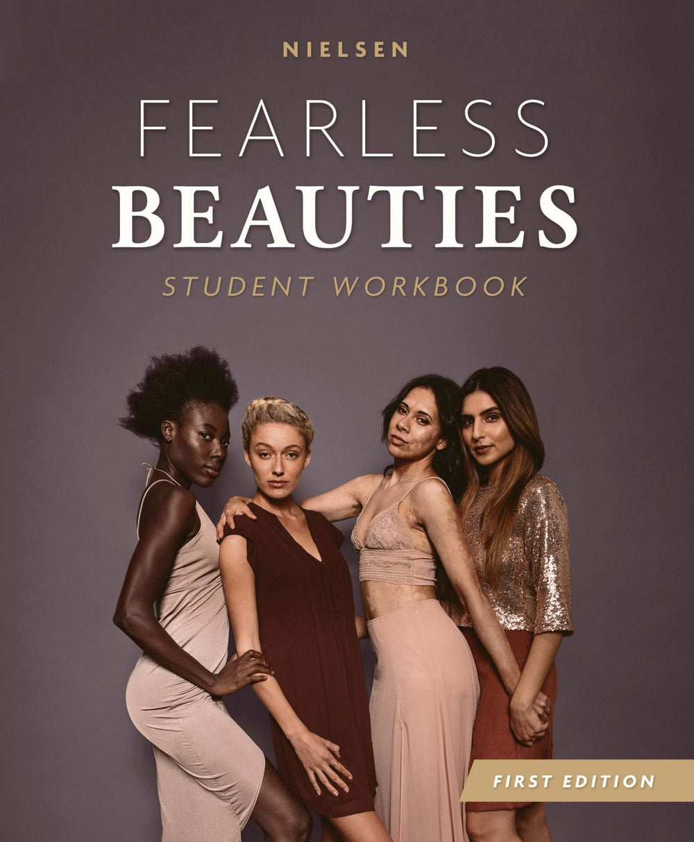 Fearless Beauties workbook cover showing 4 women in a neutral color scheme. Author: Mary Nielsen, Editor: Jason Thomas