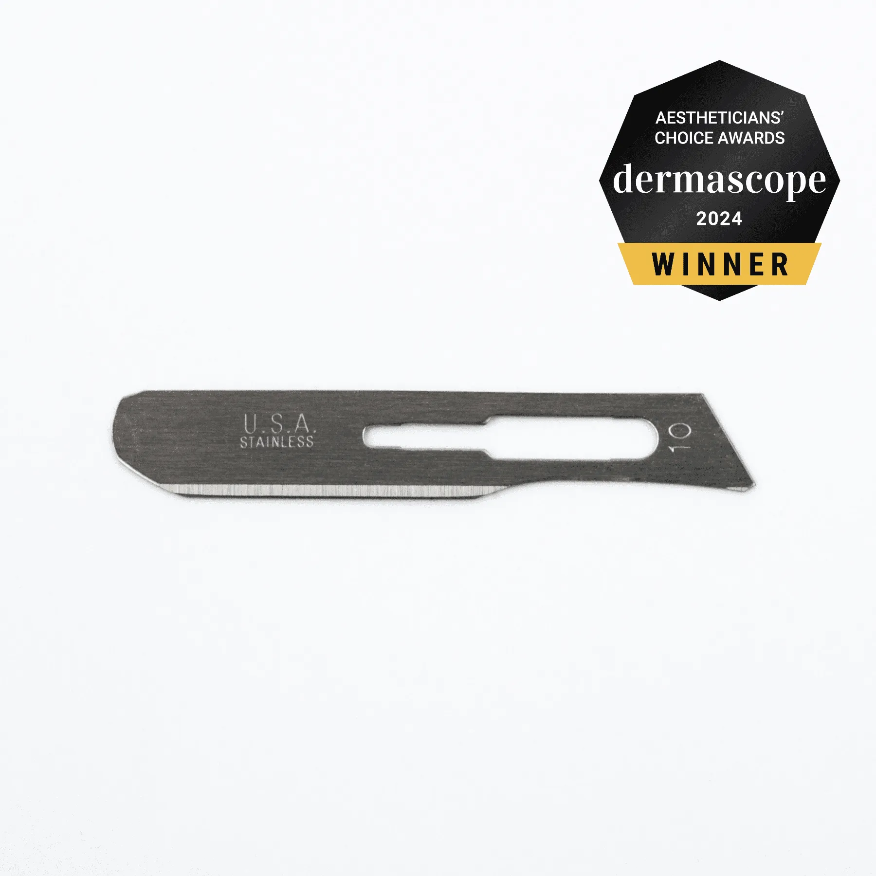 DermaplanePro #10D dermaplaning blade DermaplanePro's 10D dermaplaning blade close up.