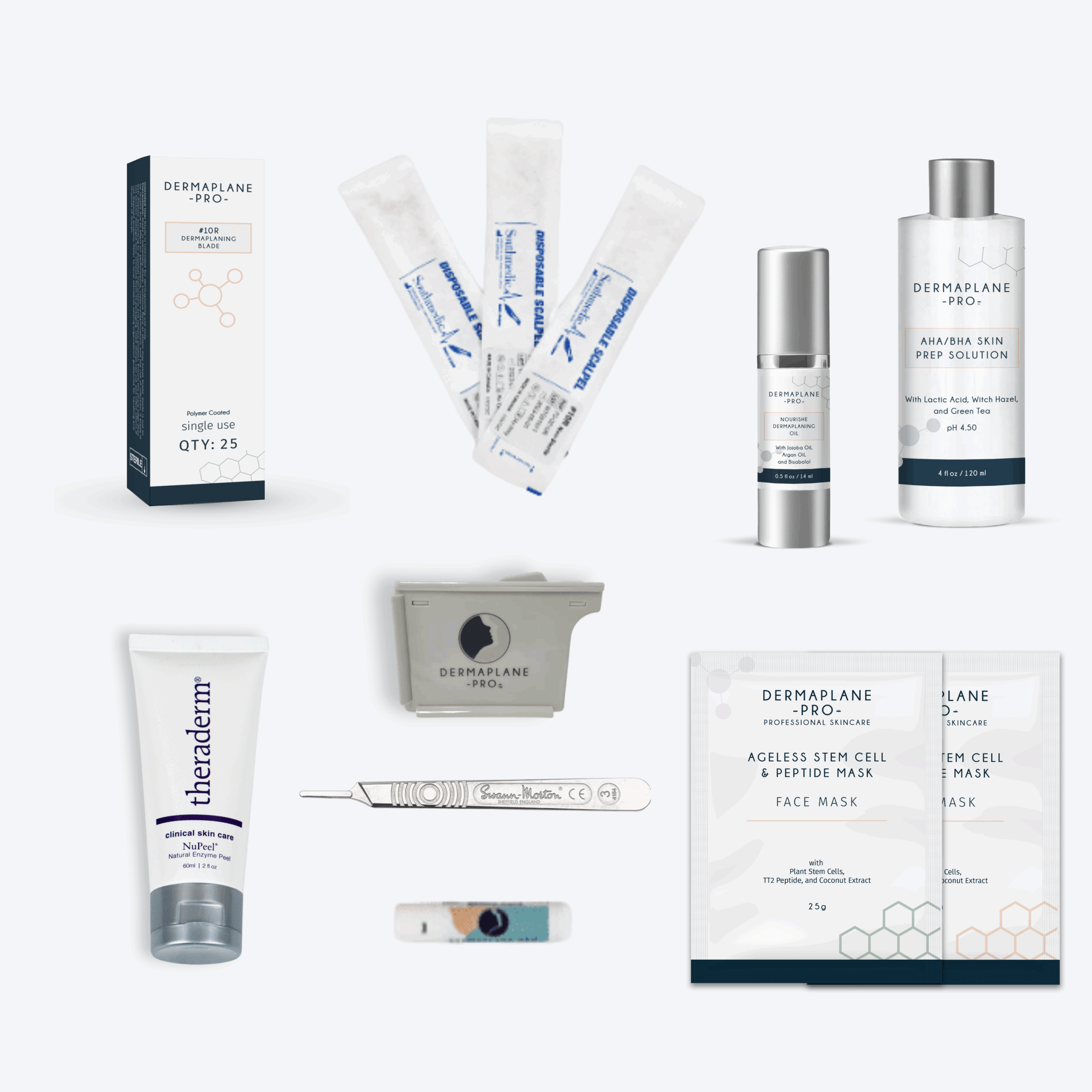 DermaplanePro's Deluxe Prostart Kit contains enough dermaplaning products to do 25 treatments.