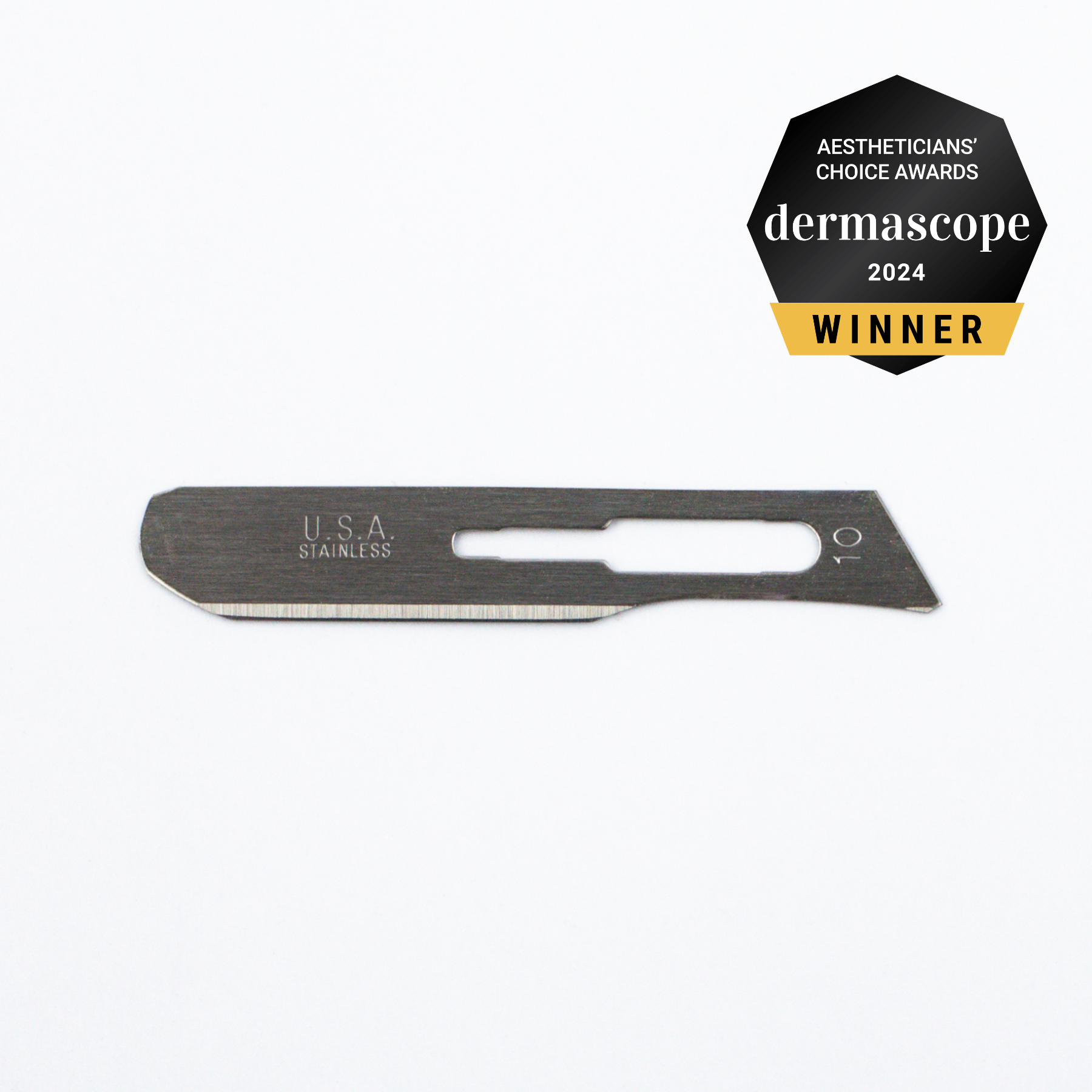 DermaplanePro's 10D dermaplaning blade close up.