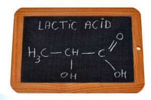 chalkboard with chemical makeup of lactic acid