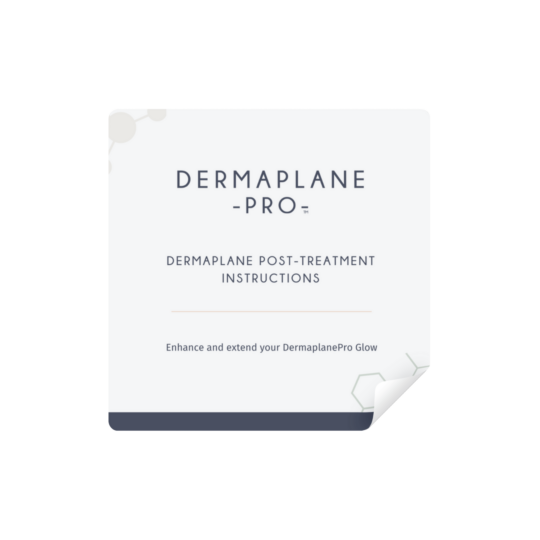 Front cover of the DermaplanePro Post-treatment Instruction booklet.