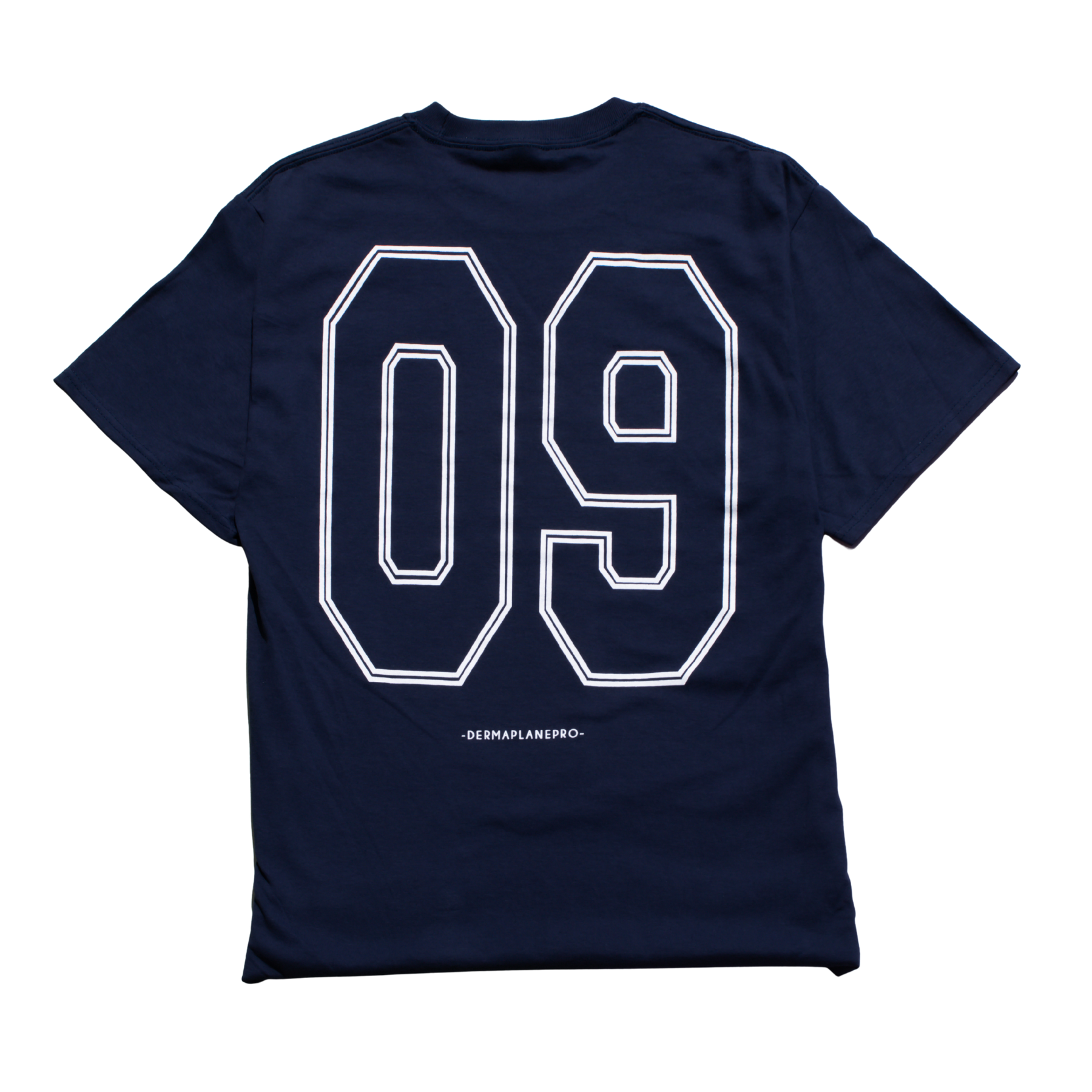 DermaplanePro university established 2009 navy blue tshirt back